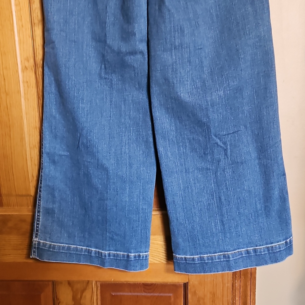 Spanx Seamed Front Wide-Leg High-Rise Denim Jeans-NWT - Picture 7 of 11